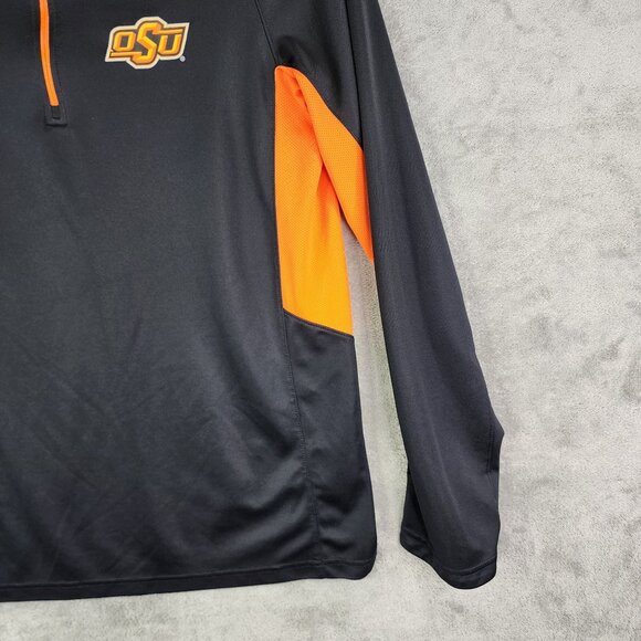 Mens Nike OSU Dri-Fit Elite Shirt 1/4 Zip Pullover Black & Orange Size L - Picture 3 of 15